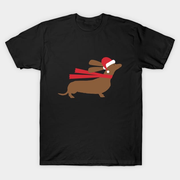 Christmas Dachshund T-Shirt by beyerbydesign